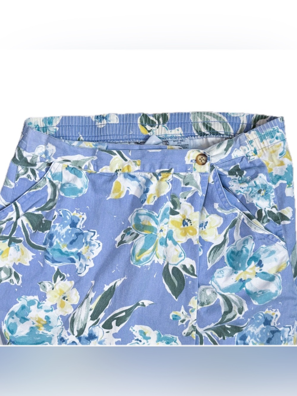 Vintage Light Blue Floral Wrap Skirt Size Petite Small Cottagecore Grandmacore - Picture 2 of 5